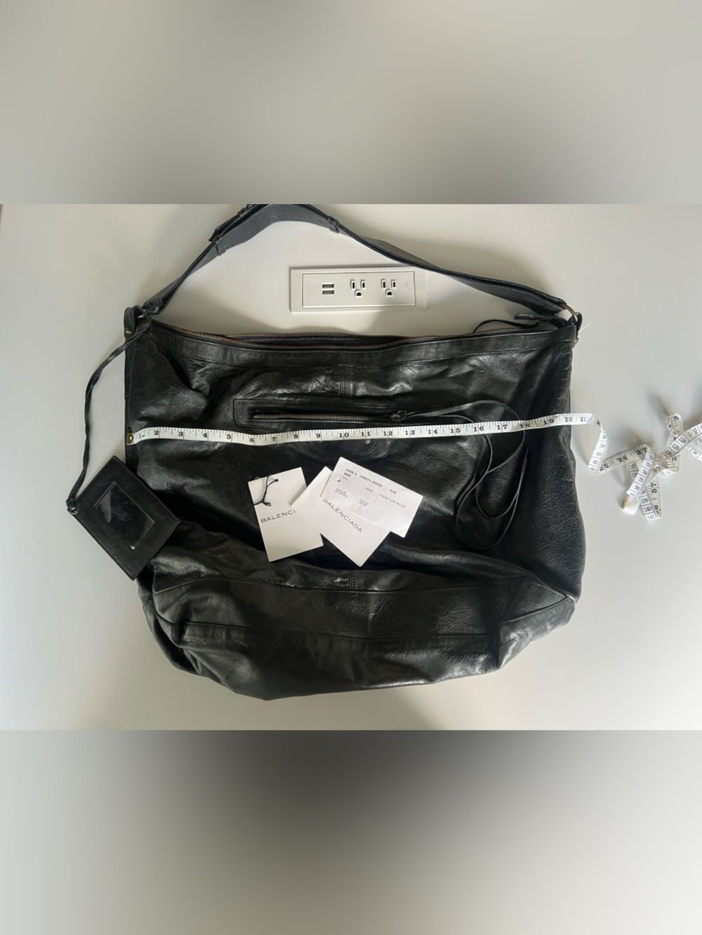 Balenciaga black leather bag